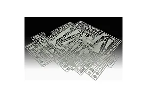Multiple grey plastic model kit sprues for a Messerschmitt Me262A-1a/U4 jet fighter, showing various aircraft parts attached to frames.