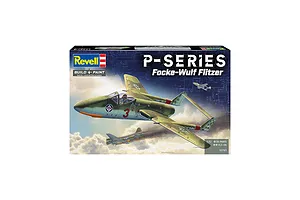 Revell 1/72 scale Focke-Wulf Flitzer P-Series plastic model kit box art showing a jet fighter in flight.