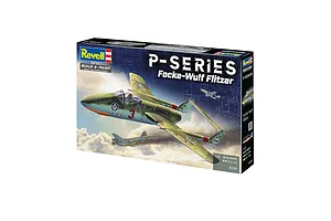 Revell 1/72 scale Focke-Wulf Flitzer P-Series plastic model aircraft kit box showing an illustration of the jet in flight.