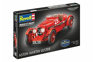 Revell 1/32 scale Aston Martin Ulster plastic model kit box showing a red vintage race car with number 29.