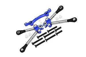 GPM Titanium Front Tie Rods w/ Blue Aluminium Stabiliser 3Pcs
