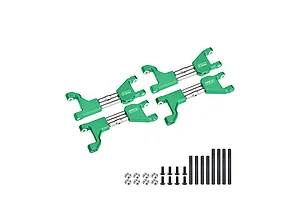 GPM Green Aluminium Upper Suspension Arms 4Pcs w/ Stainless Steel Support Mounts &amp; Hardware