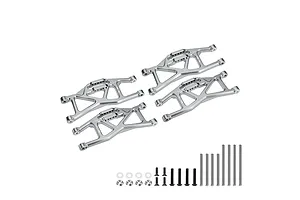 GPM Silver Aluminium Traxxas Maxx Front And Rear Lower Arms Set