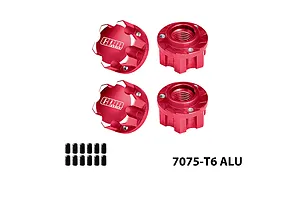 GPM Aluminium 17mm Serrated Wheel Nuts 4Pcs - Red