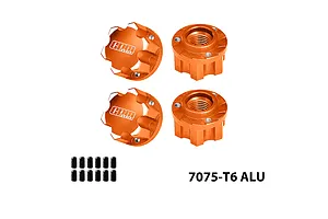 GPM Aluminium 17mm Serrated Wheel Nuts 4Pcs - Orange