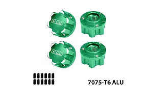 GPM Aluminium 17mm Serrated Wheel Nuts 4Pcs - Green