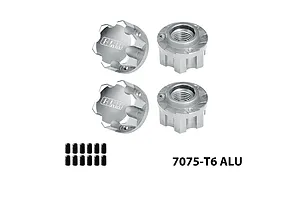 GPM Aluminium 17mm Serrated Wheel Nuts 4Pcs - Silver