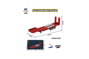 Huina 1/18 Flatbed Trailer - Red