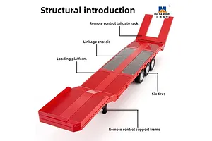 Huina 1/18 Flatbed Trailer - Red image 3