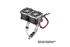 GPM Aluminium 56-70mm Adjustable Mount with Dual 40x28mm Cooling Fans