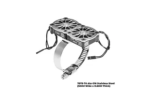 GPM Aluminium 56-70mm Adjustable Mount with Dual 40x40mm Cooling Fans