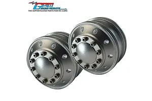 GPM 1/14 Aluminium Front 10 Hole Rims - Silver