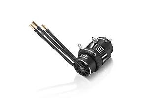 Hobbywing Seaking V2 3674SL 1900Kv brushless motor for RC boats, featuring a black finned cooling jacket and three pre-soldered bullet connectors.