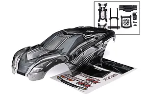 Traxxas 1/10 Rustler 4X4 ProGraphix Body Shell with Mounts - Clear/Black