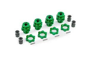 Traxxas Aluminium 17mm Wheel Hexes with Splined Wheel Nuts 4Pcs - Green