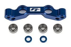 Factory Team Aluminium Ackerman Plate with Bearings Set - Blue