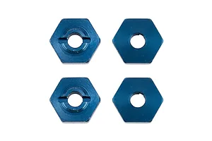 Factory Team Aluminium 12mm Wheel Hexes 4Pcs - Blue
