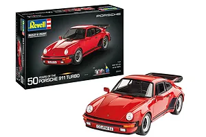 Revell 1/24 1975 Porsche 911 Turbo 50th Anniversary Scaled Plastic Model Starter Kit