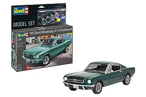 Revell 1/24 1965 Ford Mustang 2+2 Fastback Scaled Plastic Model Starter Kit