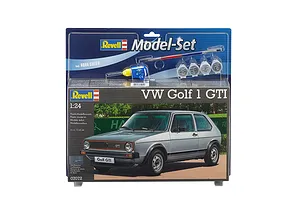 Revell 1/24 scale VW Golf 1 GTI plastic model starter kit in its original blister pack packaging.