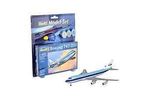 Revell 1/450 Boeing 747-200 Jumbo Jet Scaled Plastic Model Starter Kit