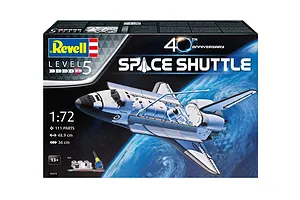 Revell 1/72 scale Space Shuttle 40th Anniversary model kit box showing a space shuttle in orbit against the Earth.