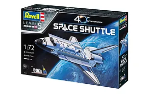 Revell 1/72 scale Space Shuttle 40th Anniversary plastic model kit box showing the shuttle in orbit.
