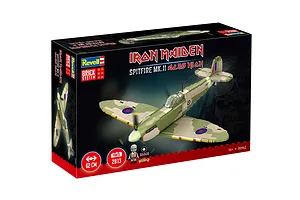 Revell Iron Maiden Spitfire MK.II Aces High Brick System model kit box showing the completed aircraft model.
