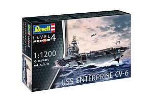 Revell 1/1200 USS Enterprise CV-6 Aircraft Carrier Scaled Plastic Model Starter Kit image 8