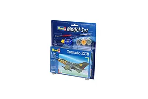 Revell 1/144 scale Tornado ECR plastic model starter kit in blister packaging with included paint, glue, and brush.