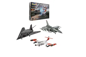 Revell 1/72 F-89 Scorpion, F-117 Nighthawk &amp; F-16 Fighting Falcon US Air Force 75th Anniversary Scaled Plastic Model Starter Kit