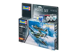 Revell 1/72 Bf 109G-10 &amp;amp; Spitfire Mk.V Combat Set Scaled Plastic Model Starter Kit image 4