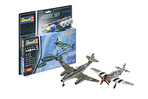 Revell 1/72 Me262 &amp; P-51B Mustang Combat Set Scaled Plastic Model Starter Kit