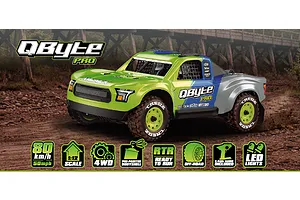 Maverick QByte SC Pro RC Short Course Truck Electric Brushless 4WD 1/12 Scale RTR - Fluoro Green