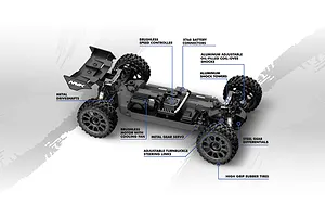 Maverick QByte XB Flux RC Buggy Electric Brushless 4WD 1/12 Scale RTR - Blue image 151503