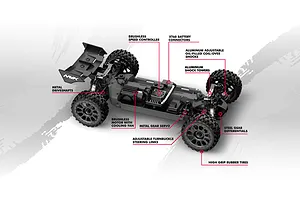 Maverick QByte XB Flux RC Buggy Electric Brushless 4WD 1/12 Scale RTR - Red image 151510