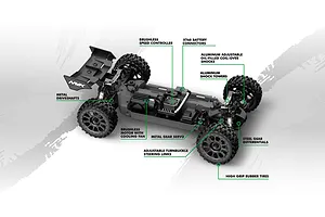 Maverick QByte XB Flux RC Buggy Electric Brushless 4WD 1/12 Scale RTR - Green image 151517