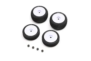 Losi Tires &amp; Wheels Mounted, White: Micro-B