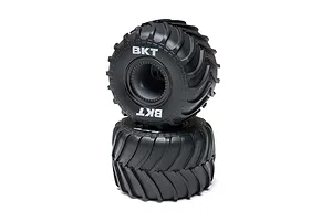 Losi MT Tires, Black Beadlock, Premounted (2): Mini LMT