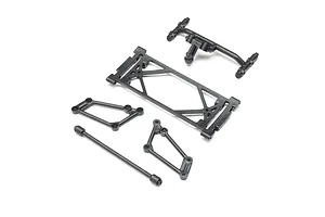 Losi Front Wing Mount Set, Black: 22S Sprint