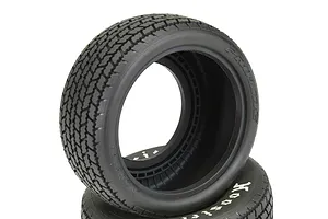 Two Pro-Line Hoosier G60 dirt oval short course RC tires stacked on a white background.