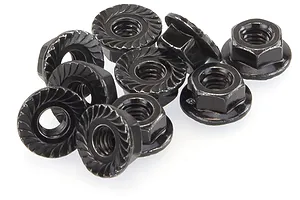 HSP 4mm Steel Flanged Serrated Nyloc Wheel Nuts 10Pcs