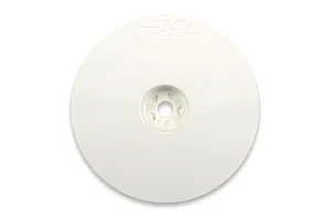 A single white Pro-Line 2.2 inch dish rim for 2WD RC buggy front wheels, viewed from the front.