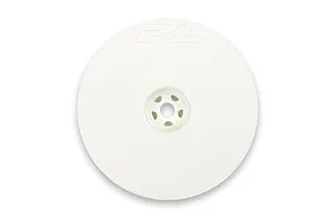 A single white Pro-Line 2.2 inch dish wheel for 2WD RC buggies, viewed from the front against a white background.