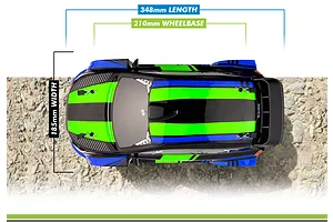 BlackZon Vyper RX RC Rally Car Electric 4WD 1/16 Scale RTR - Blue image 153026