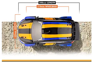 BlackZon Vyper RX Turbo RC Rally Car Electric 4WD 1/16 Scale RTR - Blue/Orange image 153034