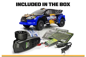 BlackZon Vyper RX Turbo RC Rally Car Electric 4WD 1/16 Scale RTR - Blue/Orange image 153035