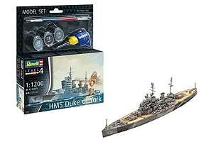 Revell 1/1200 HMS Duke of York Battleship Scaled Plastic Model Starter Kit