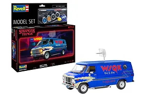 Revell 1/25 GMC WSQK Squawk "Stranger Things" Van Scaled Plastic Model Starter Kit