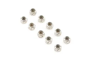 Losi Steel 5mm Nyloc Nuts 10Pcs - Silver